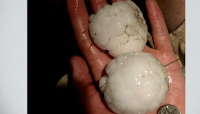 Hailstones nearly as big as tennis balls fall on Colorado's Eastern Plains, flooding causes issues