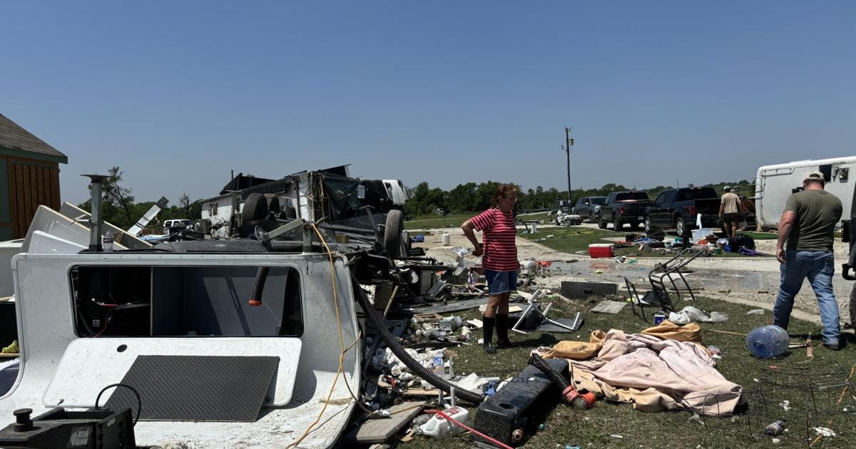 Locals start cleanup at Lake Ray Roberts Marina, extensively damaged by severe storms overnight