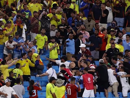 Liverpool's Darwin Nunez caught in huge fight as he swings at Colombia fans after Copa America loss