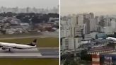 Video: un avión tardó en despegar y casi choca contra los edificios