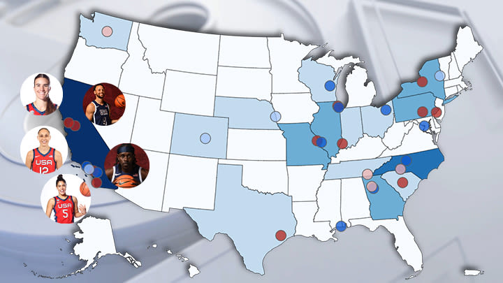 Team USA Basketball: This map shows California athletes dominate rosters