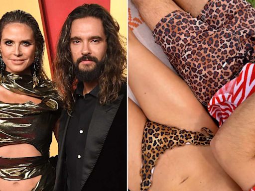 Heidi Klum and Her Husband Show Off Their Coordinating Leopard Looks: 'Love Is When He Matches Your Bikini Print'