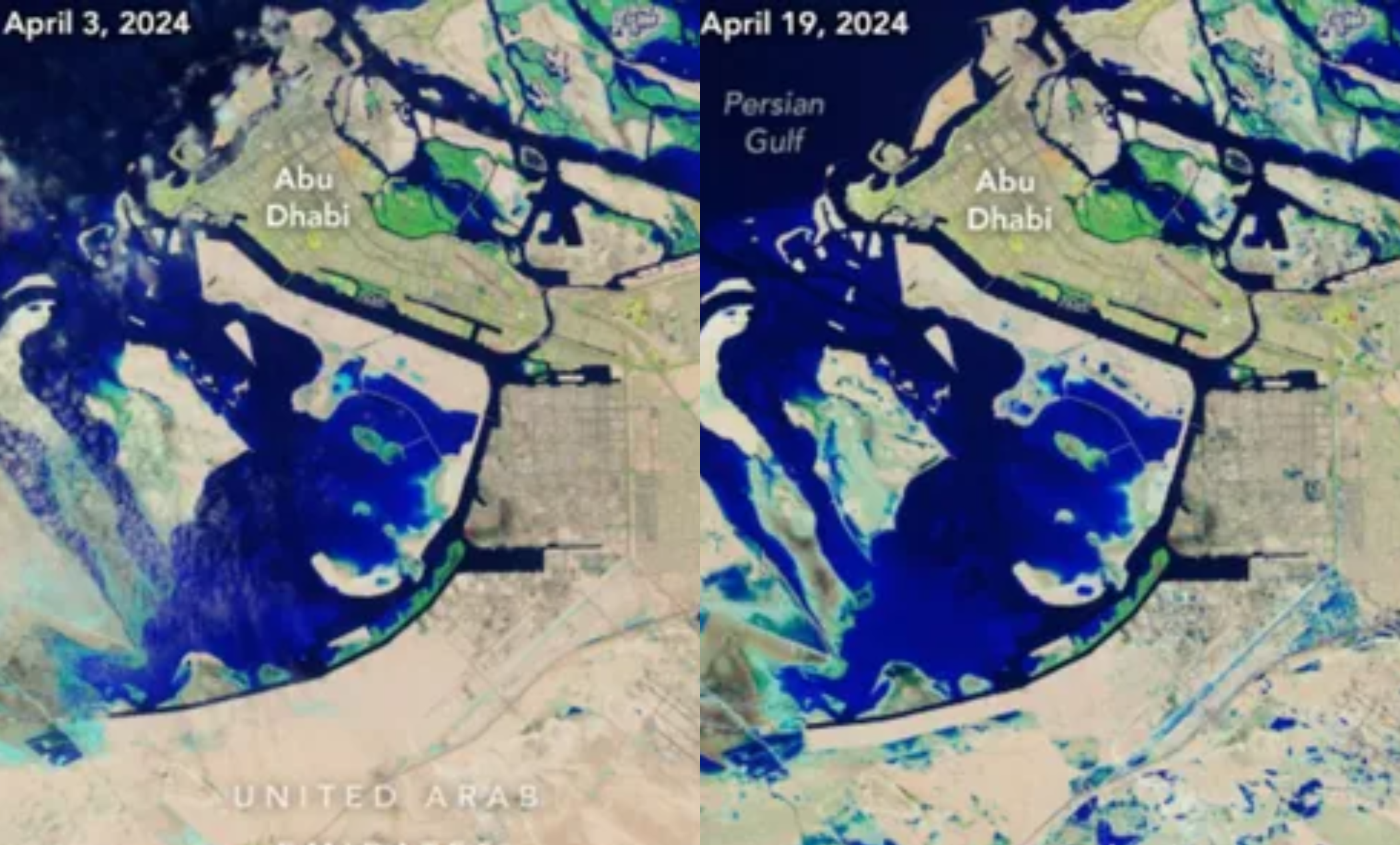 NASA satellite shows before and after images of the historic U.A.E. floods; See pics