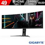 GIGABYTE 技嘉 AORUS CO49DQ 49型 OLED 曲面電競螢幕(5120x1440/144Hz/0.03ms/HDMI 2.1/99% DCI-P3)