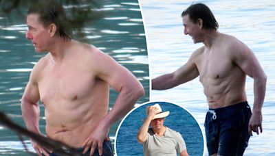 Shirtless Tom Cruise, 61, shows off abs at beach on break from filming ‘Mission: Impossible 8’