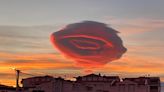 Photos and videos show a glowing, UFO-shaped cloud hovering over a town in Turkey