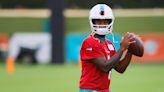 Miami Dolphins QB Tua Tagovailoa participates in practice Friday after observing Thursday