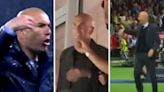 Del césped al palco: Zidane celebró la remontada sacudiendo su 'mano de las chilenas'