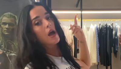 Katy Perry flashes taut midriff and teases her pink thong in new post