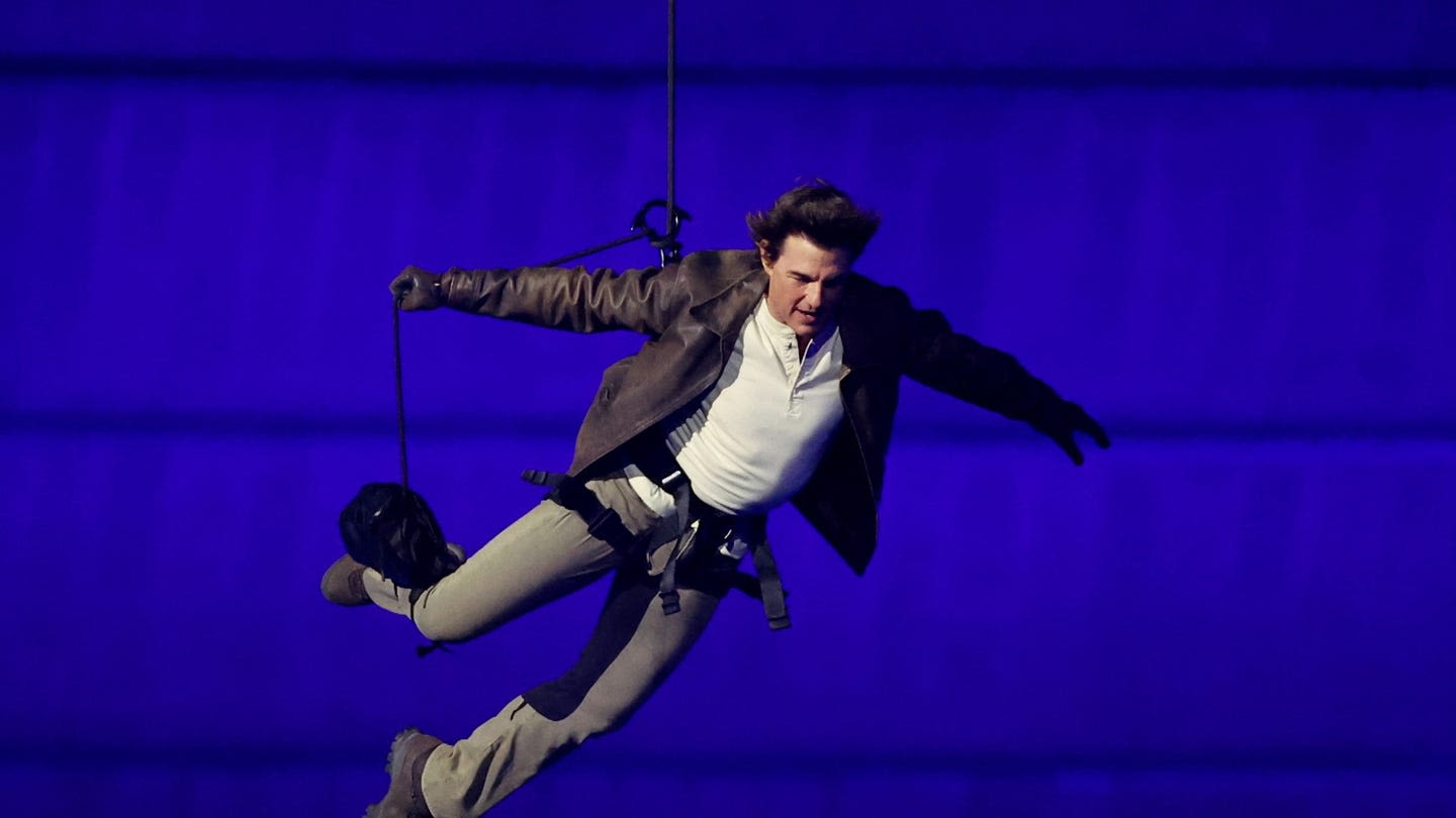 Tom Cruise Ended the Olympics With a Fittingly Daring Stunt