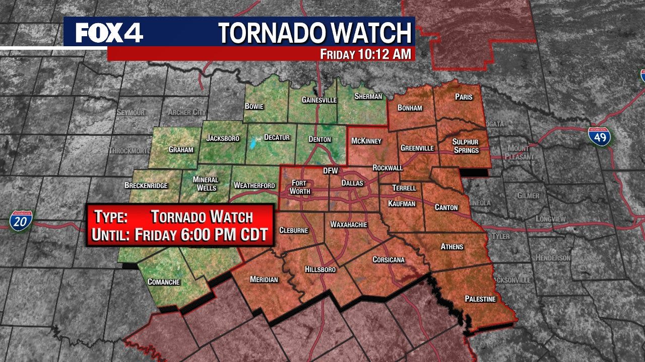 Dallas Weather: Tornado watch in effect on Friday