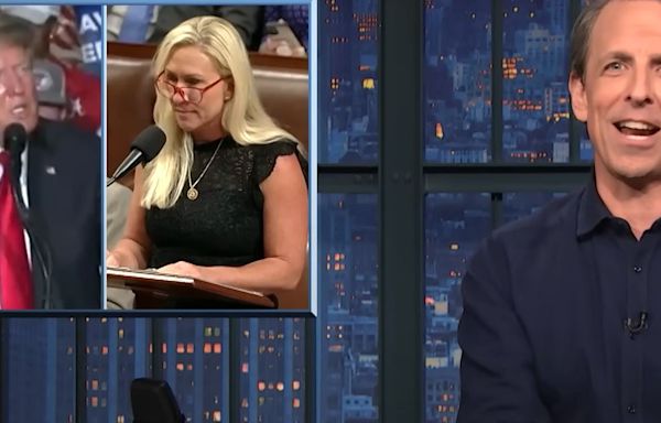 Seth Meyers Mocks Marjorie Taylor Greene With Trump's Backhanded Compliment