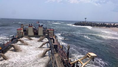 Sandbar in Manasquan Inlet gets dredged, begins to shrink