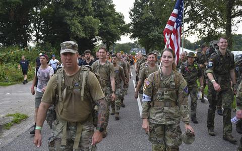 US service members join thousands on 100-mile march through the Netherlands