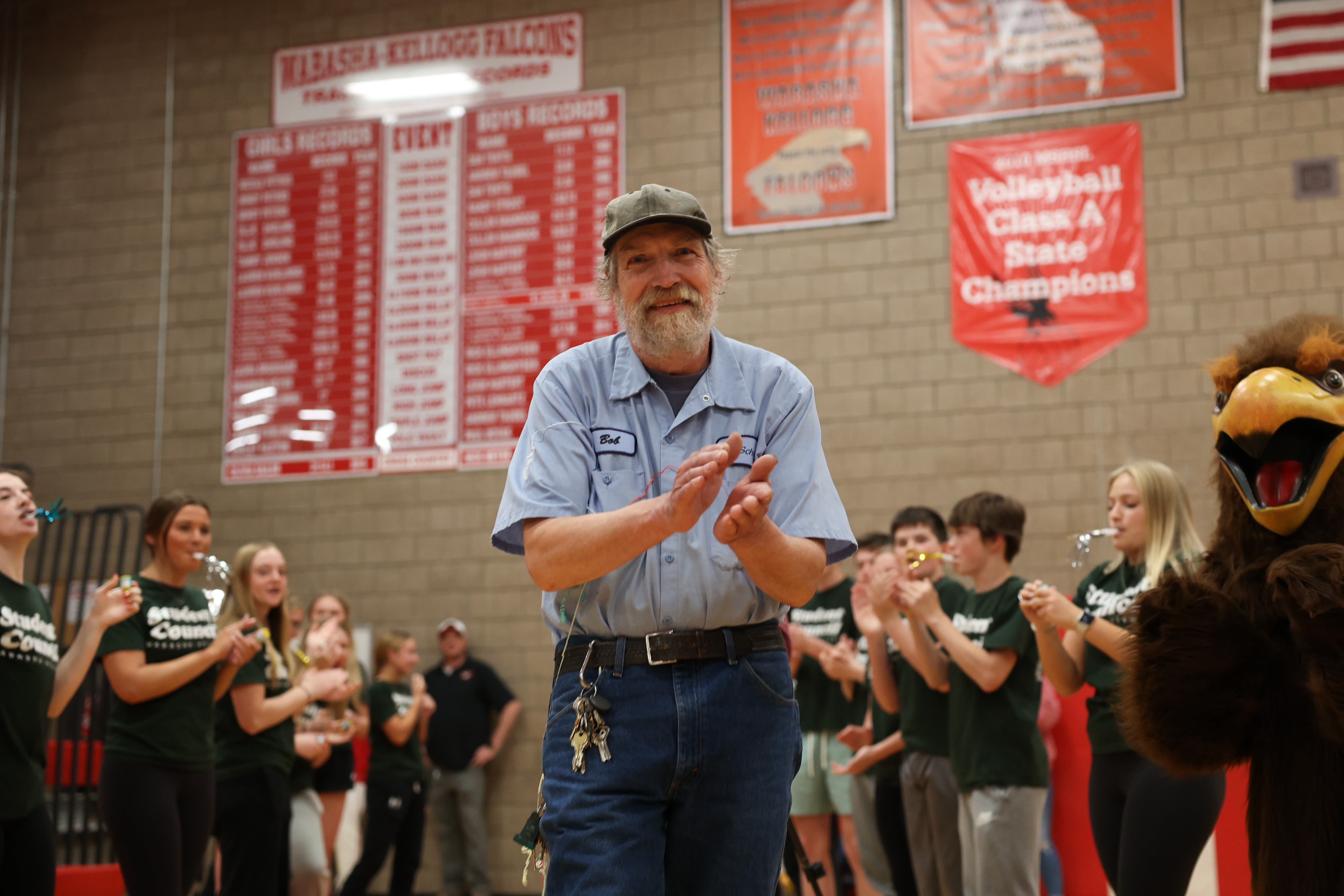 Photos: Longtime custodian Bob Galewski of Wabasha-Kellogg is named Cintas' 2024 Custodian of the Year