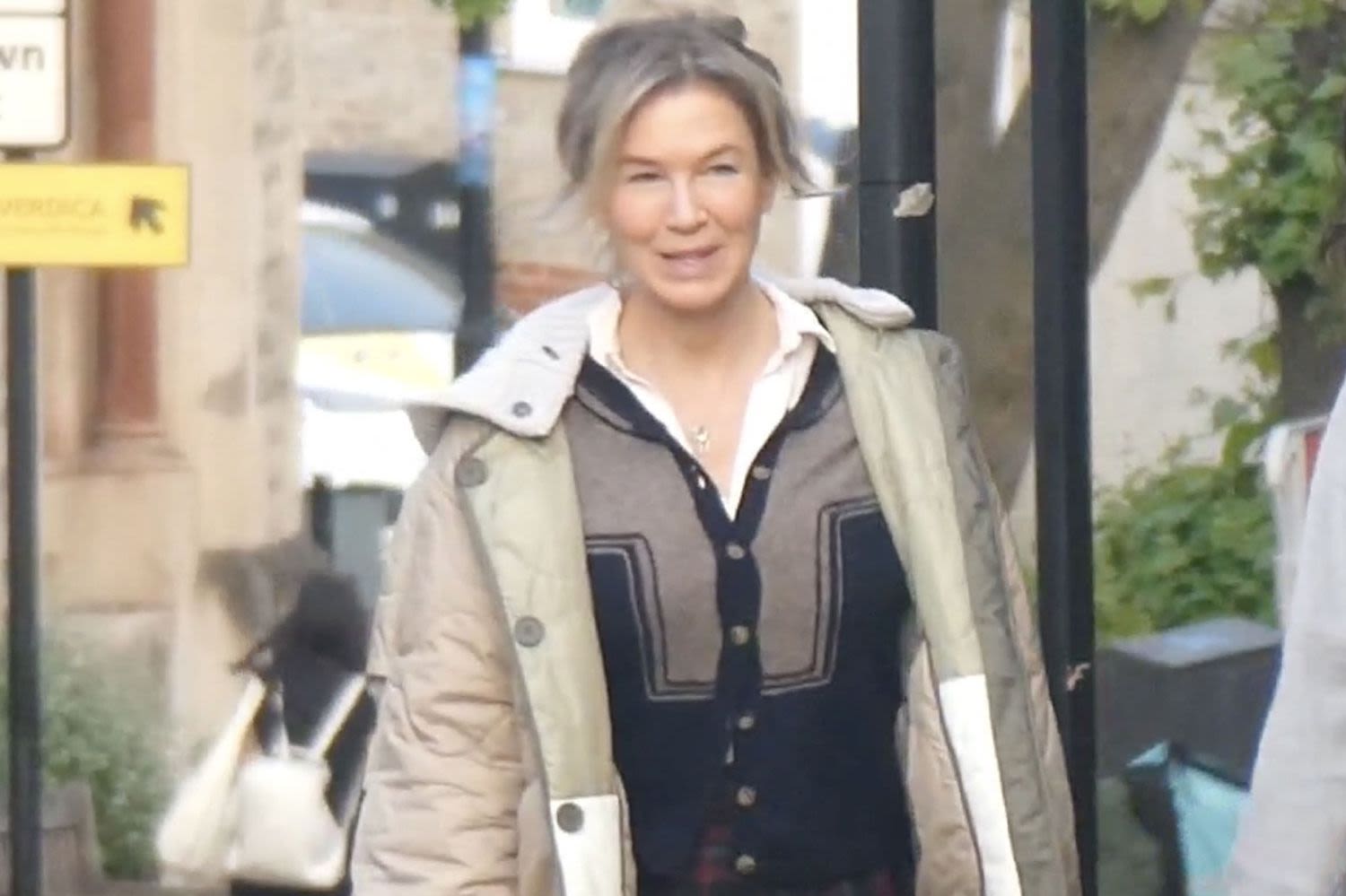 Renée Zellweger Smiles on Set of 'Bridget Jones: Mad About the Boy' in London