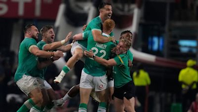 Ciaran Frawley drop goals stun Springboks as Ireland level series in Durban epic