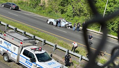 NYPD: Driver sought in alleged hit-run crash into police car on West Shore Expressway