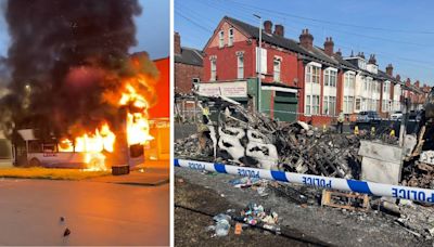 Twenty people arrested after terrifying Leeds riot which saw bus set on fire and police car flipped over