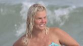 Kerry Katona nearly loses her bikini as she shows off 4st weight loss