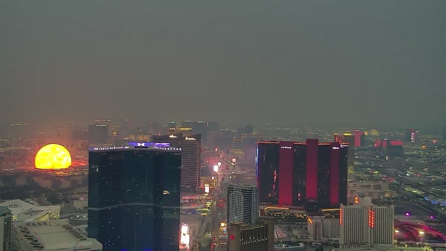 Smoky skies thicken Las Vegas air as California fires blaze to the southwest