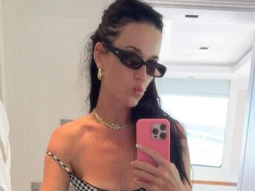 Katy Perry’s holiday wardrobe includes tiny gingham bikinis and high-leg swimsuits