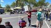 Abortion ruling protesters gather at the Kingman Arch to promote women's choice