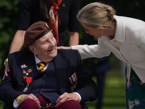 Duke and Duchess of Edinburgh share laughs with veterans at D-Day lunch