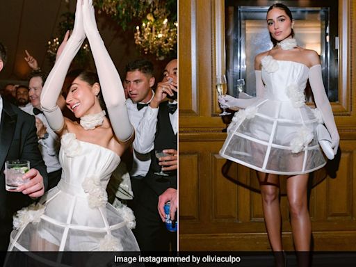 Olivia Culpo Switched Her Modest Bridal Gown For A Sheer Hoop D&G Mini Dress For Her Wedding After Party