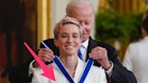 Megan Rapinoe used a not-so-hidden message to urge President Joe Biden to help bring Brittney Griner home