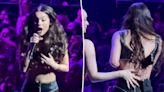 Olivia Rodrigo suffers wardrobe malfunction during sold-out London concert as dancers scramble to help her