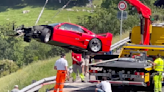 Ferrari F40 Crashes Into Barrier During Swiss Hill Climb Event, Destroys Front End