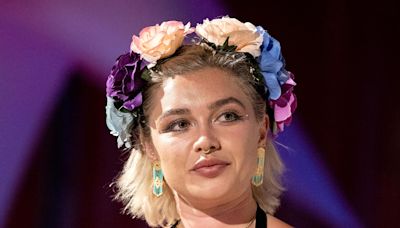 Florence Pugh Channels Her ‘Midsommar’ Era in Colorful Flower Crown at Glastonbury Q&A