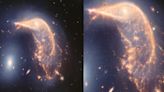 ¡Hermosas! Captó James Webb dos galaxias fusionándose