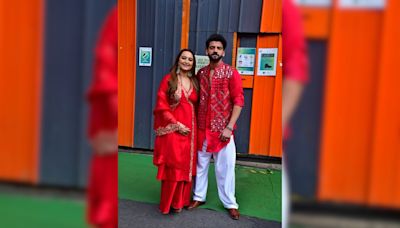 Sonakshi Sinha And Zaheer Iqbal Are A Matching Pair In Stylish Festive Red Outfits