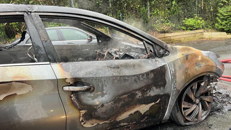 Their Nissan SUV was parked in the driveway. Then it caught fire and exploded