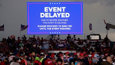 After stormy week in court, weather cancels Trump’s North Carolina rally