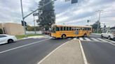 Turlock school bus driver hits woman in crosswalk while making a left turn, CHP says