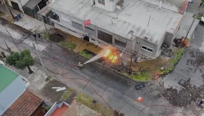 La impactante imagen de la explosión de un caño de gas en San Martín desde el drone de TN