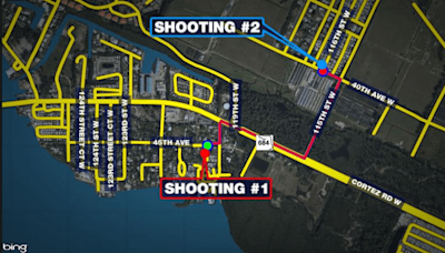 2 people shot in Manatee County less than 1 mile apart