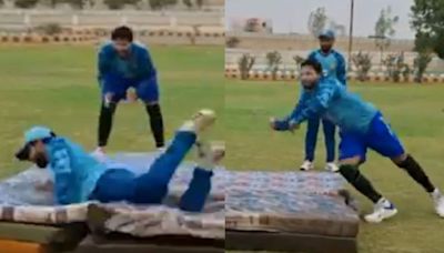 'Evolving... just backwards': Pakistan players bashed after bizarre catching drill on mattresses goes viral
