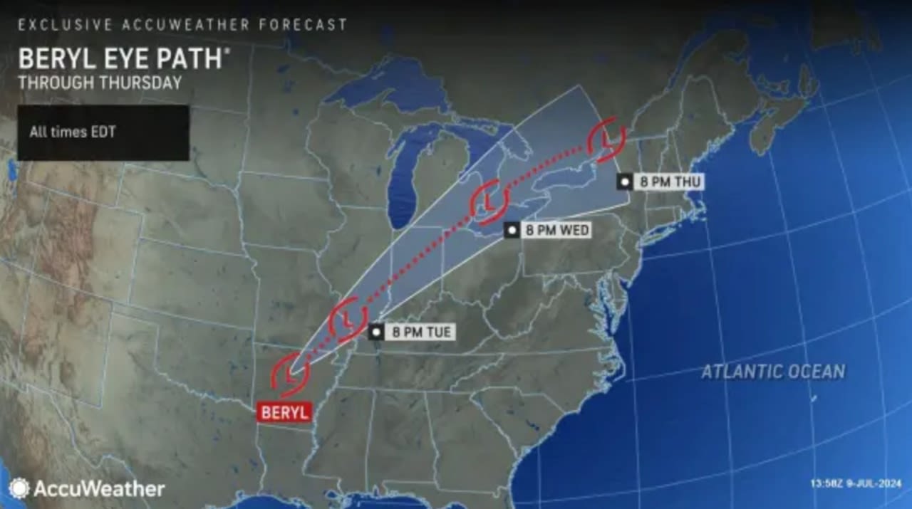 Tracking Hurricane Beryl: Will current path lead straight to N.Y.?