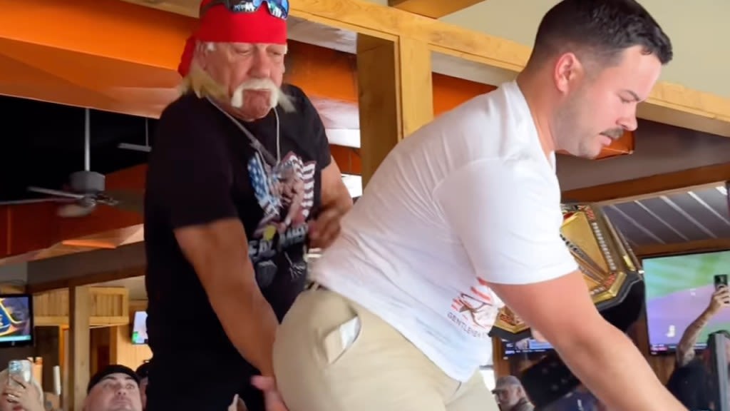 Hulk Hogan Slaps Frankie LaPenna’s Butt, Puts Him Through A Table At Hooters