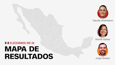 Mapa de resultados de las elecciones presidenciales 2024 en México: ¿dónde ganan Sheinbaum, Gálvez y Máynez?