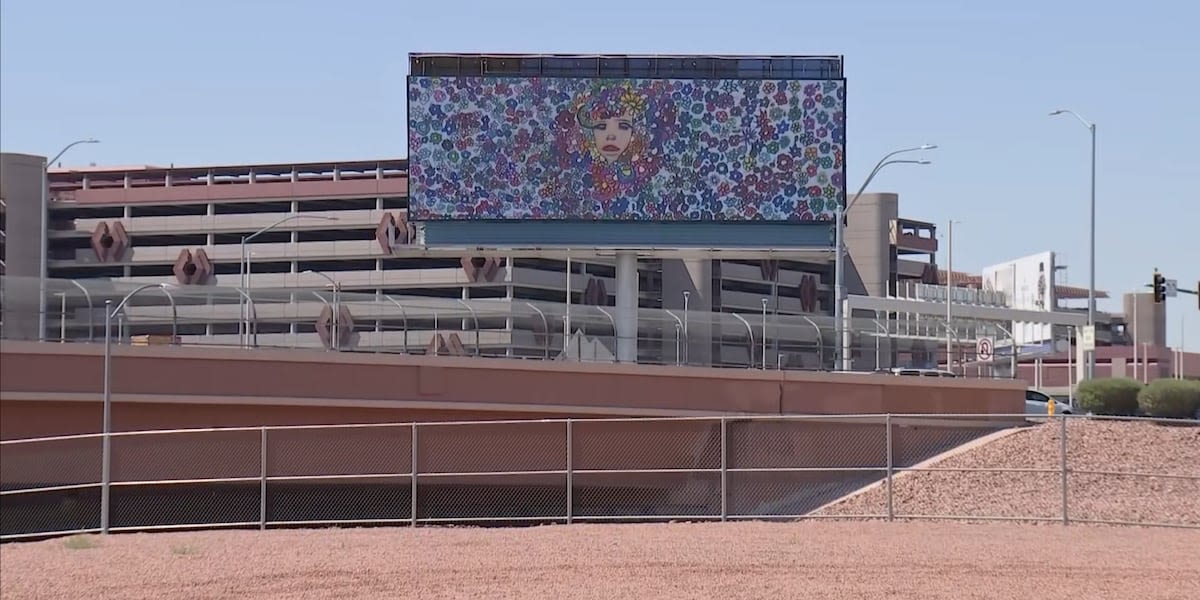 Las Vegas 3rd-grader has art printed on billboard near airport