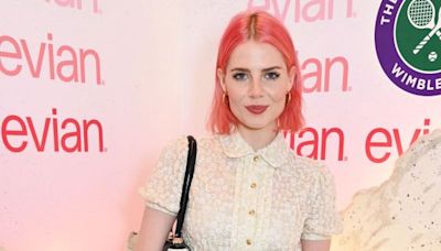 Lucy Boynton Sports Bright Pink Hair At Wimbledon Day One