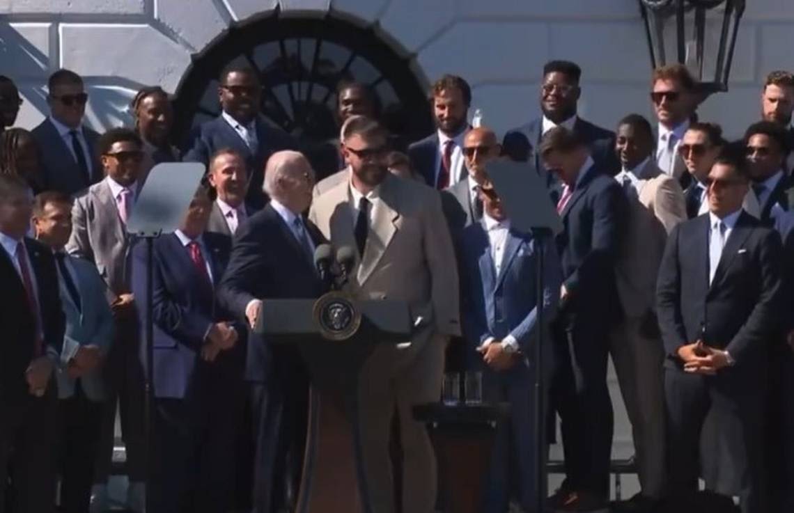 This time, Travis Kelce got chance to address nation during Chiefs’ White House visit