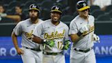 Pinder’s 12th-inning slam lifts A’s over Rangers 14-7