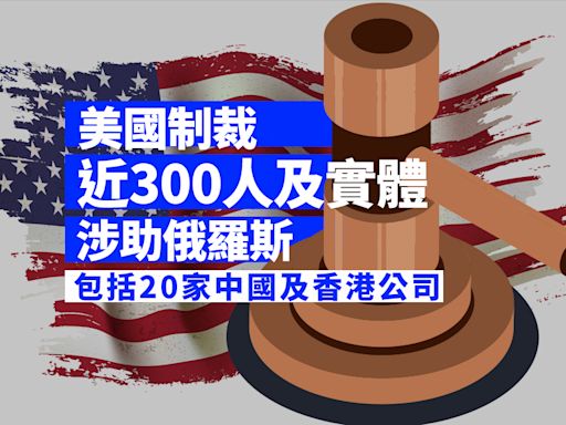 美國制裁近300涉助俄羅斯的個人及實體 包括20家中國及香港公司