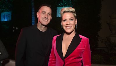 Pink Is a 'Hot Mess' in Red Swimsuit While Celebrating Husband Carey Hart